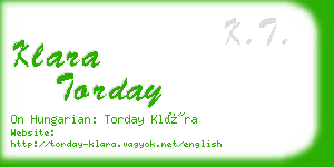 klara torday business card